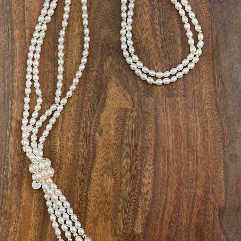 Tiffany & Co Iridesse Pearl Lariat with 585 gold beads. It's in mint condition - Picture 5 of 8